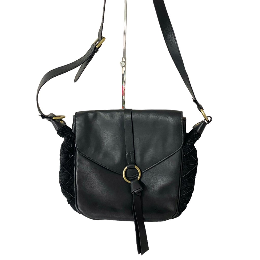 Nanette Lepore Aspen Iii Black Crossbody Saddle Bag